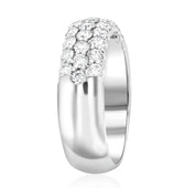 Three-Row Pavé Diamond and Emerald Ring in 14k White Gold (1.04 ct. tw.) - Iris + Mill