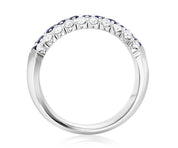 Three-Row Pavé Diamond and Emerald Ring in 14k White Gold (1.04 ct. tw.) - Iris + Mill