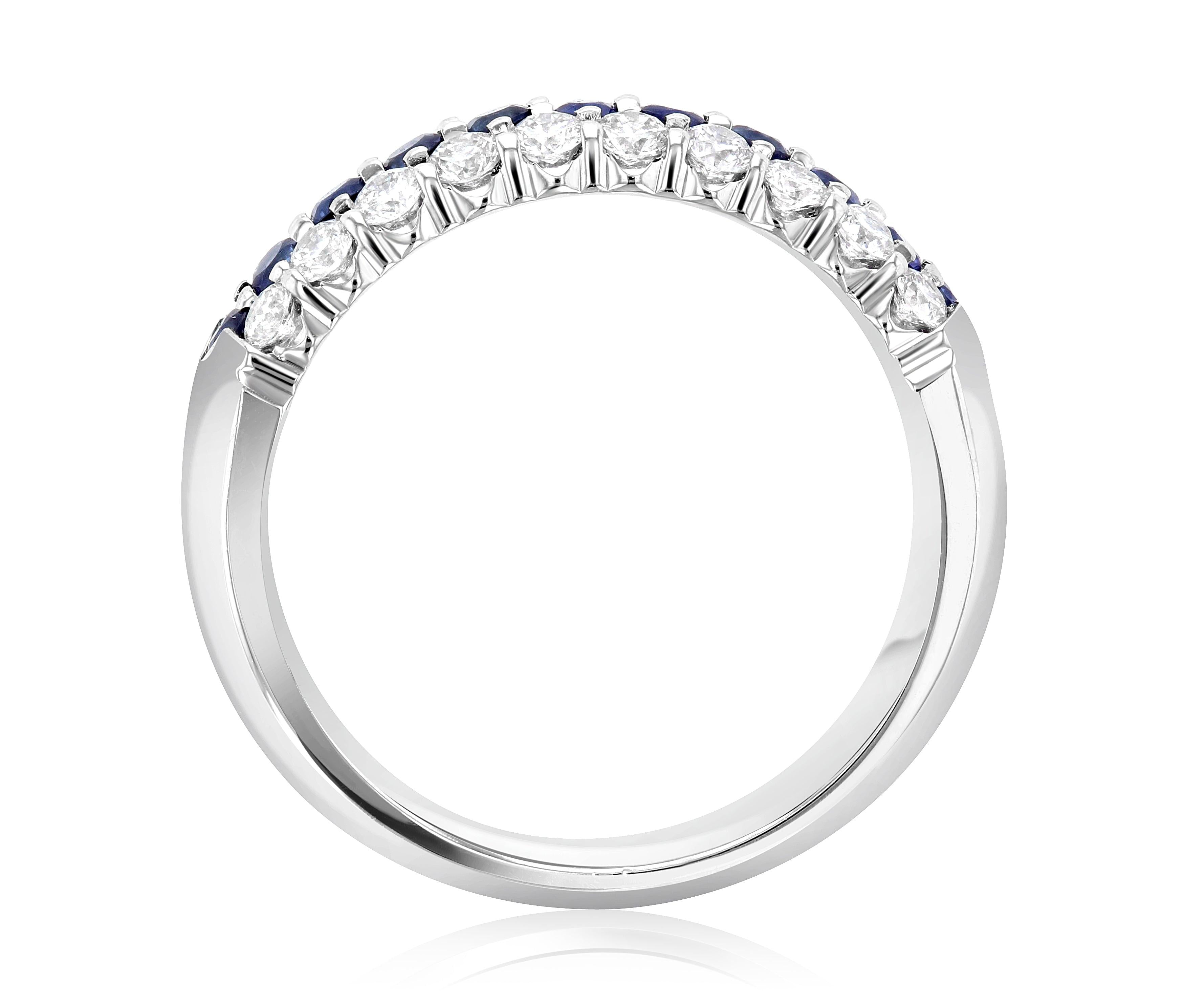 Three-Row Pavé Diamond and Emerald Ring in 14k White Gold (1.04 ct. tw.) - Iris + Mill