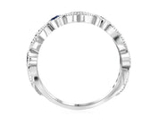 Three-Stone Diamond and Sapphire Infinity Ring in 14k White Gold (.53 ct. tw.)